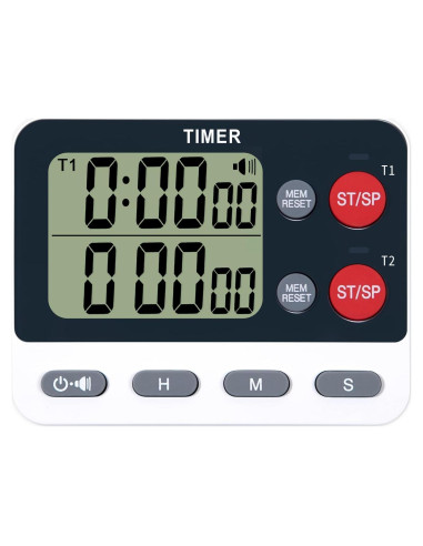 Temporizador de Cocina Digital TPNEG Dual con Pantalla Grande