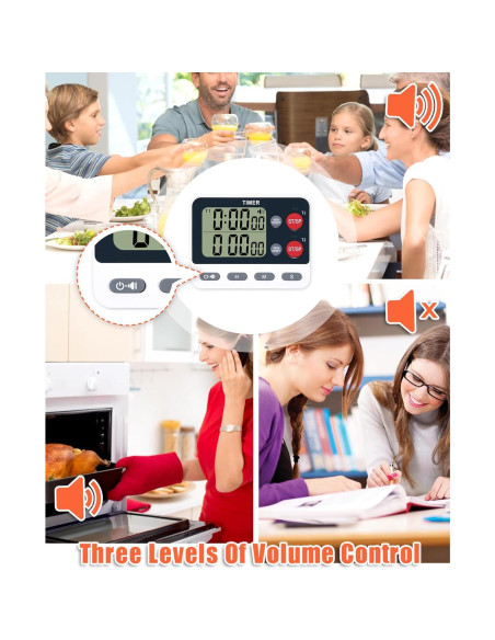 Temporizador de Cocina Digital TPNEG Dual con Pantalla Grande Temporizador de Cocina Digital TPNEG Dual con Pantalla Grande