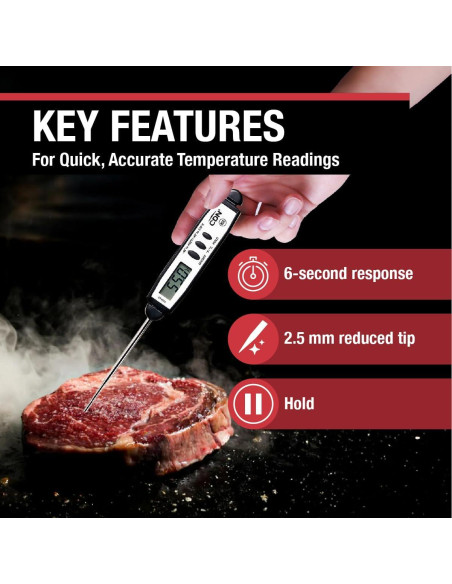 Termómetro Digital de Bolsillo CDN ProAccurate DT450X | Lectura Rápida | Punta Acero Inoxidable 7 cm | Impermeable Termómetro Digital de Bolsillo CDN ProAccurate DT450X | Lectura Rápida | Punta Acero Inoxidable 7 cm | Impermeable