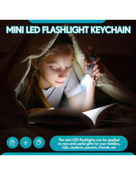 50 Mini Linternas Llaveros Jexine LED Portátiles Negras 50 Mini Linternas Llaveros Jexine LED Portátiles Negras