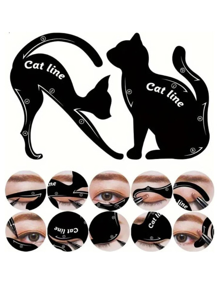 Plantillas de Delineador de Ojos IDDFEVE - 4 Pcs, 10 Estilos Plantillas de Delineador de Ojos IDDFEVE - 4 Pcs, 10 Estilos