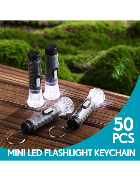 50 Mini Linternas Llaveros Jexine LED Portátiles Negras 50 Mini Linternas Llaveros Jexine LED Portátiles Negras