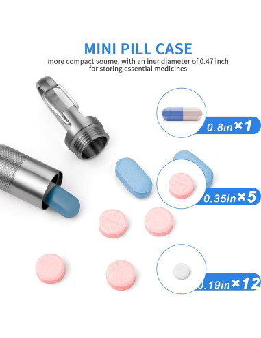 Estuche de Pastillas TISUR de Titanio Pequeño Impermeable 2.79 cm