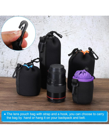 Bolsa Neopreno para Lentes PATIKIL 3 Pcs 75x100mm Negra
