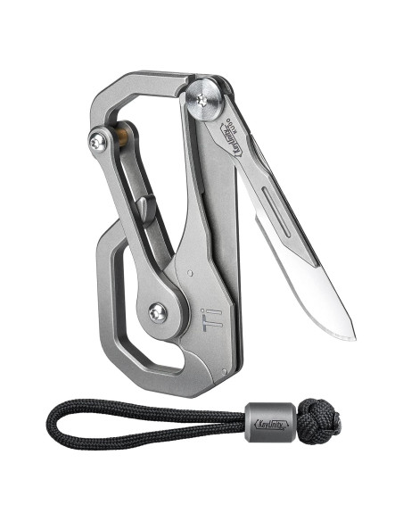 Mosquetón de Titanio KeyUnity KU00 con Cuchillo Plegable EDC Mosquetón de Titanio KeyUnity KU00 con Cuchillo Plegable EDC