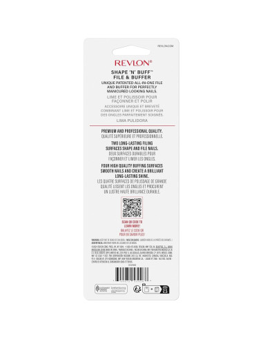Bloque de Pulido de Uñas Revlon Shape 'N' Buff 20.64cm