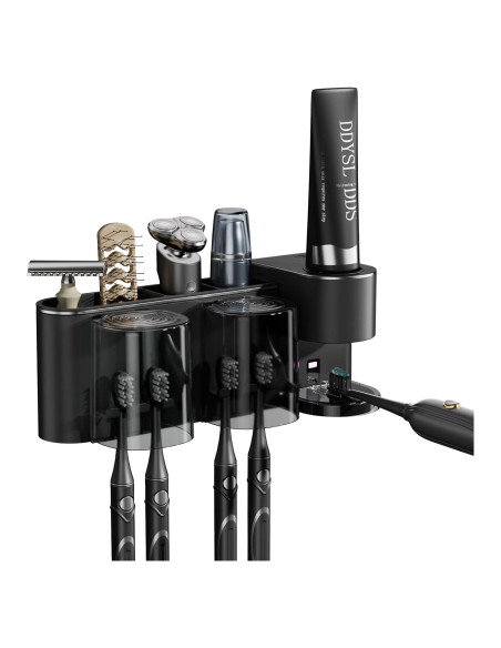 Dispensador Automático de Pasta de Dientes Blancel Negro 4 Espacios Dispensador Automático de Pasta de Dientes Blancel Negro 4 Espacios