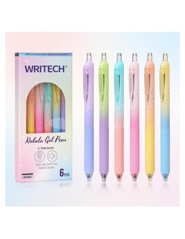 Bolígrafos de Gel WRITECH 0.7mm Retráctiles Multicolor 6ct
