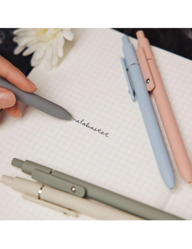 Bolígrafos Pastel Alabaster Co. - Tinta Negra Suave, 5 Pzas