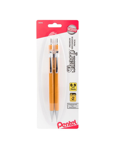 Lápiz Mecánico Pentel P209BP2K6 0.9 mm Amarillo 2 Unidades