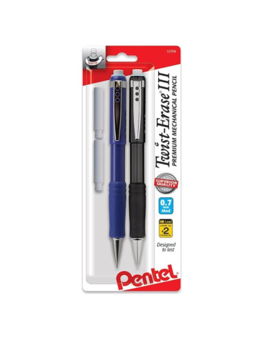 Lápices mecánicos Pentel Twist-Erase III 0.7mm Paquete de 2