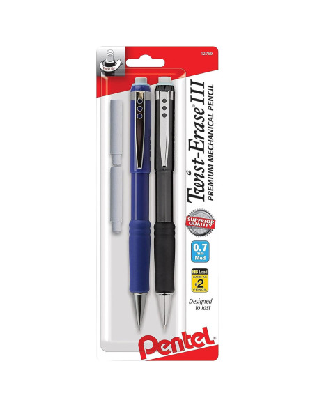 Lápices mecánicos Pentel Twist-Erase III 0.7mm Paquete de 2 Lápices mecánicos Pentel Twist-Erase III 0.7mm Paquete de 2