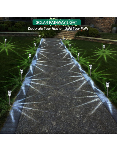 Luces Solares Eyrosa para Jardín, Paquete de 10, 150 Lúmenes
