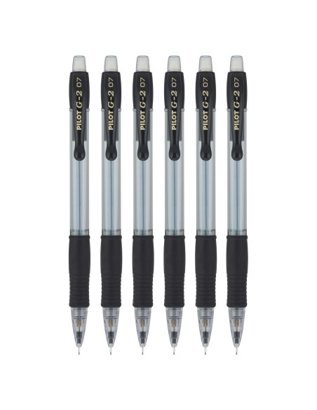Lápices mecánicos Pilot G2, mina HB 0.7mm, paquete de 6 Lápices mecánicos Pilot G2, mina HB 0.7mm, paquete de 6