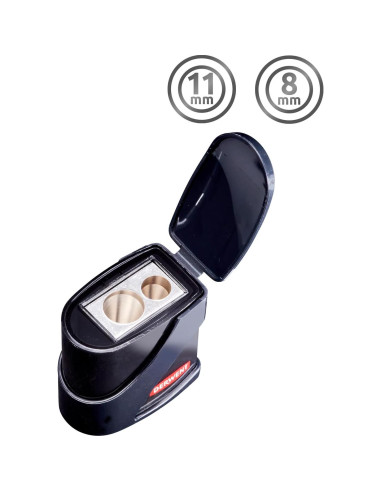 Sacapuntas Doble Orificio Derwent con Contenedor - Negro