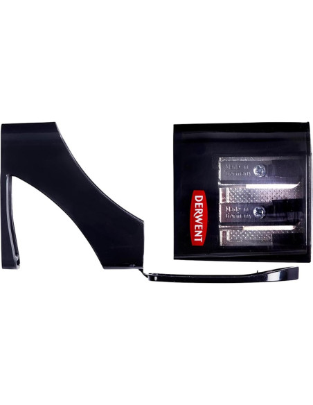 Sacapuntas Doble Orificio Derwent con Contenedor - Negro Sacapuntas Doble Orificio Derwent con Contenedor - Negro