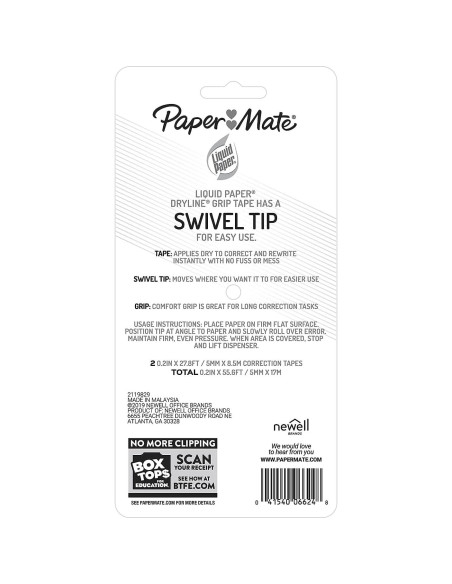 Cinta Correctora Liquid Paper DryLine Grip 2 Contadores Cinta Correctora Liquid Paper DryLine Grip 2 Contadores