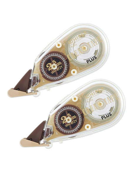 Cinta Correctora PLUS WH-812Y Color Crema 2.5mm Set de 2 Cinta Correctora PLUS WH-812Y Color Crema 2.5mm Set de 2