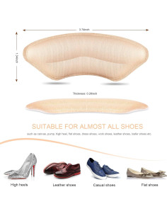 4 Pares Almohadillas para Tacones QEGNOBOK - Alivio Dolor y Ajuste 2