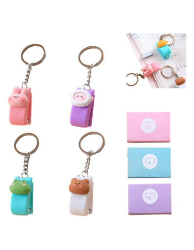 Set de 4 Mini Grapadoras JLEivvi Rosa con Grapas 81.69g