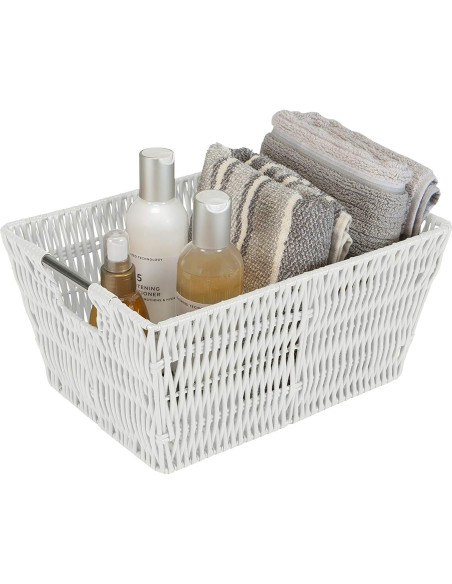 Conjunto de 3 Cestas de Ratan Simplify | Almacenamiento Blanco Conjunto de 3 Cestas de Ratan Simplify | Almacenamiento Blanco