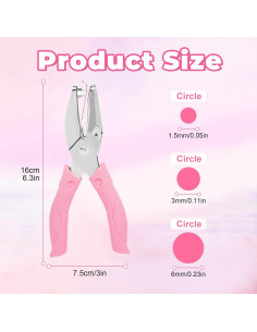 Juego de 3 Perforadoras de Papel UCEC - Círculos 1.5/3/6 mm 2