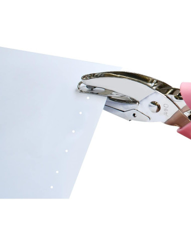 Perforadora de Papel Manual Yuntop 1.5mm Rosa con Bandeja