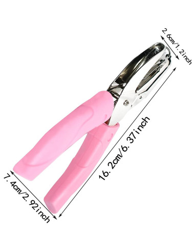 Perforadora de Papel Manual Yuntop 1.5mm Rosa con Bandeja