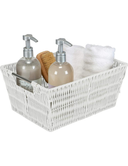 Conjunto de 3 Cestas de Ratan Simplify | Almacenamiento Blanco Conjunto de 3 Cestas de Ratan Simplify | Almacenamiento Blanco