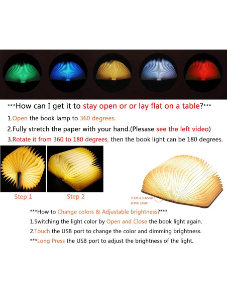 Luz de Libro LED Tiuredx Plegable Magnética 5 Colores Luz de Libro LED Tiuredx Plegable Magnética 5 Colores