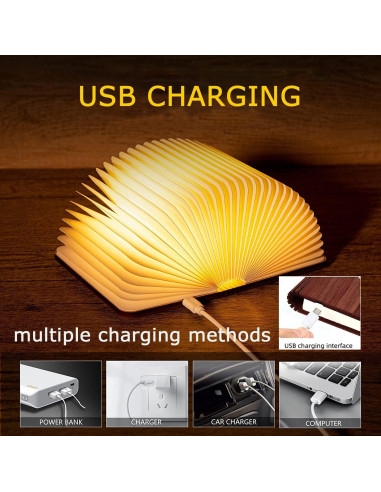 Luz de Libro LED Tiuredx Plegable Magnética 5 Colores