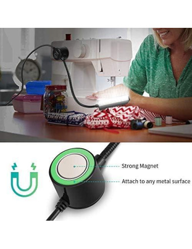 Luz LED de Trabajo eecoo con Brazo Flexible y Base Magnética