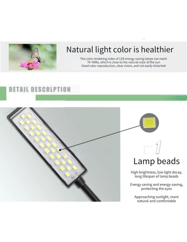Luz LED de Trabajo eecoo con Brazo Flexible y Base Magnética
