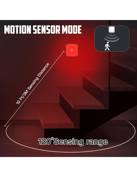 Luces Nocturnas Rojas con Sensor de Movimiento Bestendony - Paquete de 4 Luces Nocturnas Rojas con Sensor de Movimiento Bestendony - Paquete de 4