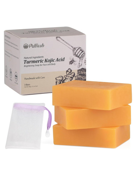 Jabón Aclarador de Piel PALFICAB con Ácido Kójico y Cúrcuma Jabón Aclarador de Piel PALFICAB con Ácido Kójico y Cúrcuma