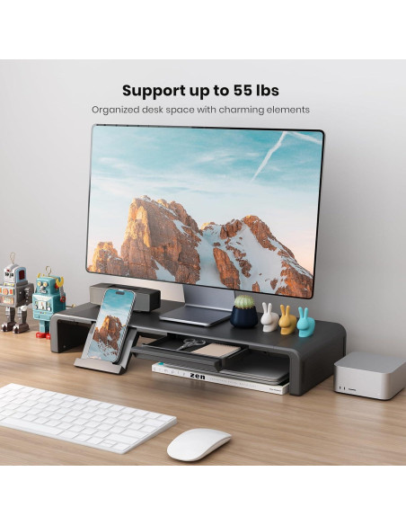 Soporte para Monitor Ergonómico Klearlook Ajustable Negro Soporte para Monitor Ergonómico Klearlook Ajustable Negro