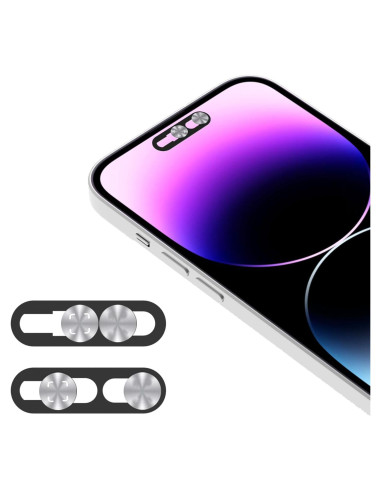 Cubierta de Cámara Frontal EYSOFT para iPhone 14/15/16 - 2 Paquete Plata