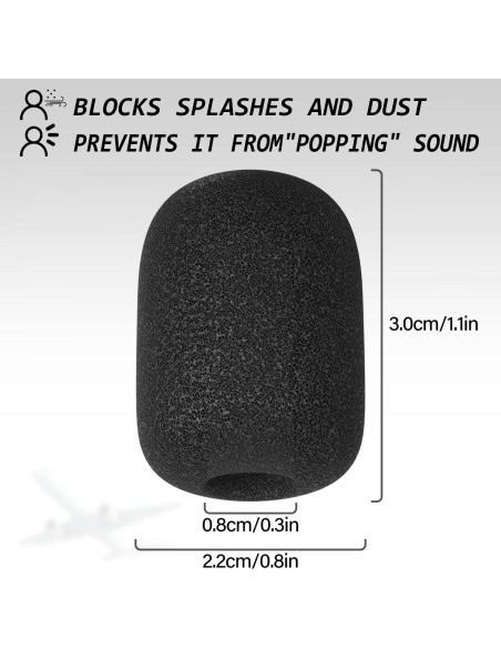 Funda de Micrófono BOEEA para Bose A20 A30 - 3 Piezas Espuma Funda de Micrófono BOEEA para Bose A20 A30 - 3 Piezas Espuma