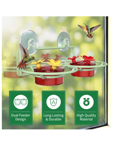 Comedero para Colibríes Dreamdrawer de Ventana 118 ml 2 Puertos