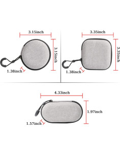 Estuche Duro para Auriculares Bluetooth BetterJonny - 3 Pcs Gris 2