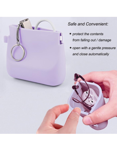 Organizador de Auriculares de Silicona Freewindo Pequeño Púrpura