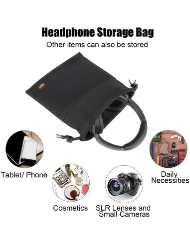 Bolsa de Almacenamiento para Auriculares Desing Wish Grande Negra
