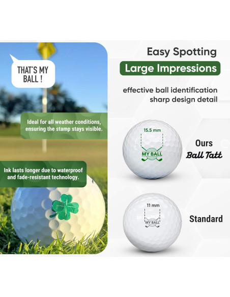 Sello de Pelota de Golf Ball Tatt - Autoinking, Impermeable, 5.3x2.5 cm Sello de Pelota de Golf Ball Tatt - Autoinking, Impermeable, 5.3x2.5 cm