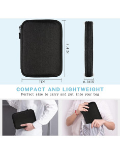 Organizador de Cables FYY Grande Negro Impermeable 23.9x17.8cm 2