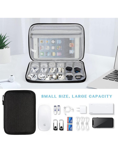 Organizador de Cables FYY Grande Negro Impermeable 23.9x17.8cm