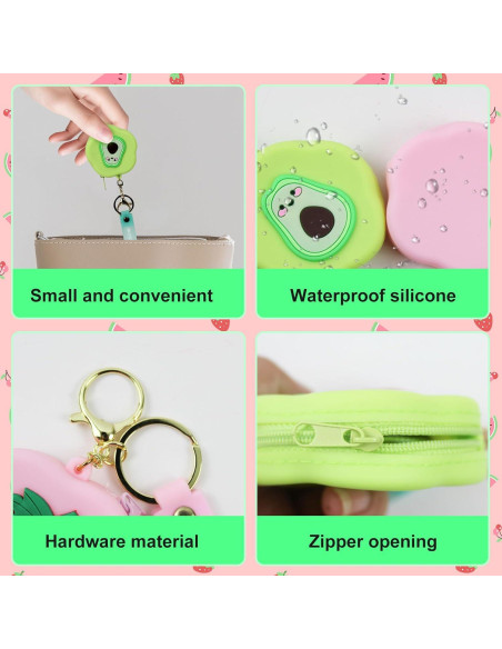 Monedero de Silicona Rosa con Llavero y Correa de Muñeca Monedero de Silicona Rosa con Llavero y Correa de Muñeca