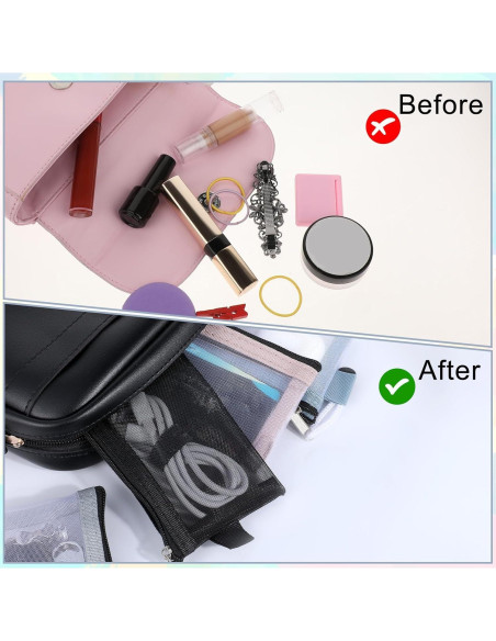 5 Bolsas de Tela con Cremallera Ptwola - Organizador de Maquillaje 5 Bolsas de Tela con Cremallera Ptwola - Organizador de Maquillaje