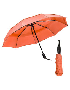 Paraguas de viaje Mr. Pen a prueba de viento rojo anaranjado