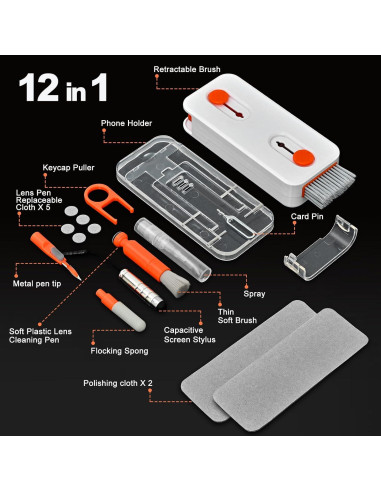 Kit de limpieza para teclado y pantalla Alatinlamp - Naranja