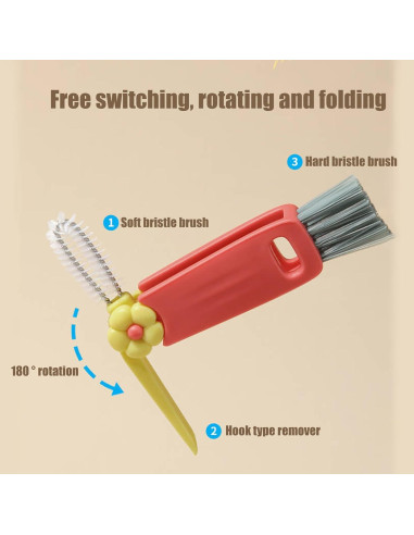 Cepillo de Limpieza 3 en 1 Swicado para Botellas y Tazas